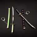 Animation Roronoa Zoro Keychain For Men Anime Knife Scabbard Sabre Snow Knifes Key Chain Women Katana One Piece 15cm Q-053. 