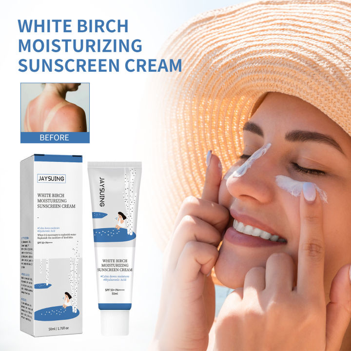 Jaysuing Sunscreen Oil Control Cream Protects against strong sun exposure, protects against ultraviolet rays, moisturizes and controls oil, and repairs the skin