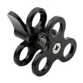 Ball Clamp 3 Holes Diving Lights Arm Ball Butterfly Clip Mount Bracket for Action Camera Flashlight Tripod,Black. 