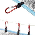 [HOT] 1/0Pcs Portable Tent Awning Fixing Clamp Grip With Carabiner Hook Windproof Tarpaulin Plastic Wind Rope For Outdoor Camping. 