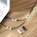 Wire Organizer Transparent Cable Clips Strong Self-Adhesive Cable Drop Wire Holder Durable Mount-Round Plastic Cord Management Organizer Clamps  - 100 Pcs. 