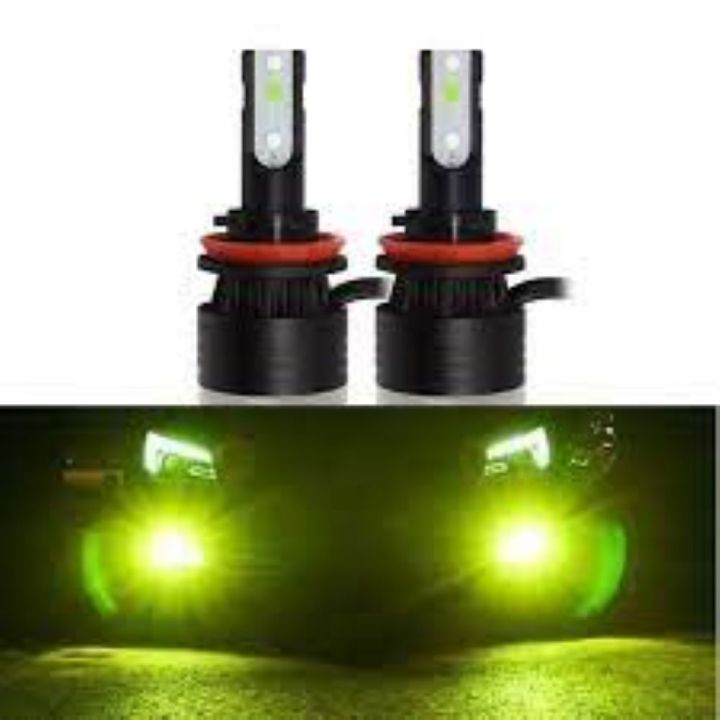 MINI CAR HEADLIGHT LAMP LED Headlight Green colour H11