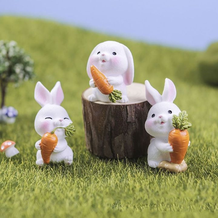 Handicraft Cartoon Miniature Rabbit Figurine Micro Landscape Mini ...