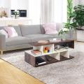 Wooden Coffee Table - End & Sofa Side Tea Table,Centre Table with Solid Finish Space Saving Portable Furniture with Storage for Living Room,Bed Room,Balcony(L 100 x B 40 x H 39 cm, Brown). 