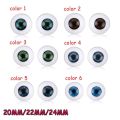 20mm 22mm 24mm Animal Blue Brown Black Real Like Eyeballs Baby toy Half Round Hollow Realistic Dolls Eyes. 