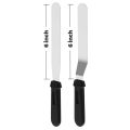 Stainless Steel Cake Palette Knife, Angled Offset Spatula for Baking Cake Decorating Frosting, 15/20/25cm Metal Blade with 10inch PP Plastic Handle (Black). 