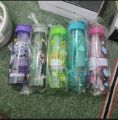 Water sipper bottle Direct Sip Travel Plastic Water Bottle for school office gym with Extra Ice Cube Inner Tube (Mix/Random Color/Design). 