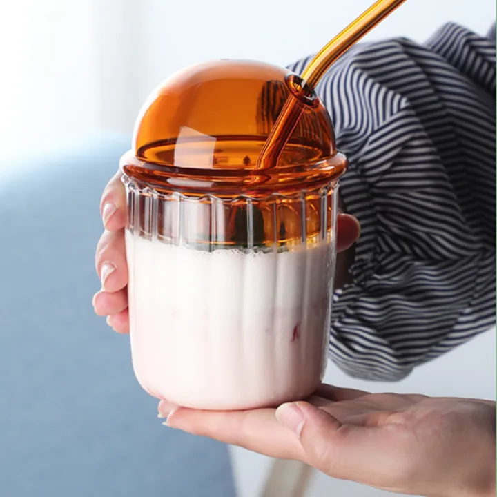 AFFAN'S%20HUB%20-%20400ml/500ml%20Coffee%20Mugs%20Aesthetic%20Ribbed%20Glass%20Cup%20with%20Lids%20&%20Straws%20-%20Wavy%20Coffee%20Mugs%20&%20Dome%20Lid%20Cups%20For%20Tea%20-%20Perfect%20for%20Iced%20Coffee,%20Juice%20And%20Bubble%20Tea.%20-%20Image%203