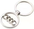 Audi Car Logo key Ring Gift Chrome Plated Metal Key Chain pack of 1. 