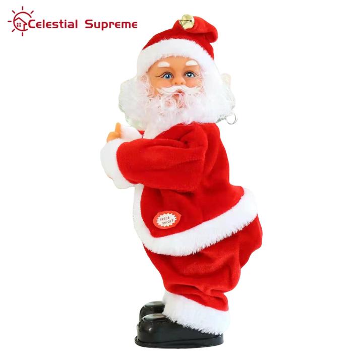 Christmas Doll Electric Santa Claus Twerking Elderly Doll Dancing Christmas Music Toy for Party Supplies Decor Fun Xmas Figurine with Buttock Shaking Action Twerking Santa Claus