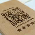 TapX Google Review Booster QR Stand – Premium Wooden Tabletop Display for Customer Reviews & Ratings. 