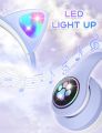 Cat Ear Headset, Bluetooth 5.0 LED Cat Ear Headphones Kids Headset Young Glowing Cat Ear Headphones - Bluetooth Headphones for Kids, Cute Ear Cat Ear LED Light Up Foldable Headphones. 
