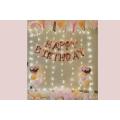Beautiful theme of Happy Birthday rose gold foil with combo of '30' PCs balloons ( white ,pink and rose gold)'1'fairy light and 2 rose gold heart  for Birthday Decorations. 