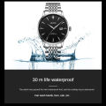 DGSenpi Men Fashion Quartz Watch Waterproof Luminous Business Solid Steel Watch with Calendar. 