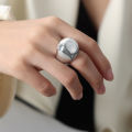 Wholesale Statement Jewelry Chunky Big Stainless Steel Geometric Smooth Rings For Women. 