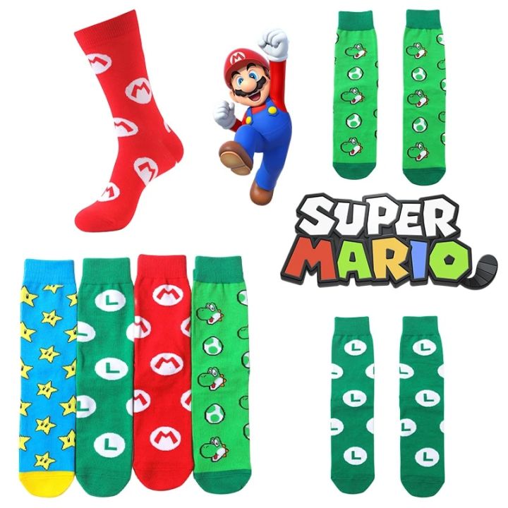 Cartoon Figure Super Mario Socks Luigi Yoshi Men Fashion Women Casual Cotton Socks Game Comfort Adult Sport Socks Birthday Gift
