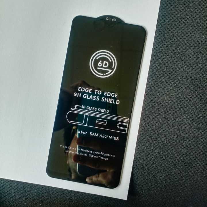 Samsung Galaxy A20- 6D Gorilla Glass - 9H scale Protection - highly tempered Glass - Brilliantly polished Glass - Protect phone's display screen from damage and scratches - Black border - smoothly working glass - 01500