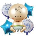 Pack of 5 Baby Balloons Set for Baby Girl / Baby Boy for Baby Shower, Welcome Baby and New Baby Born celebrations.. 