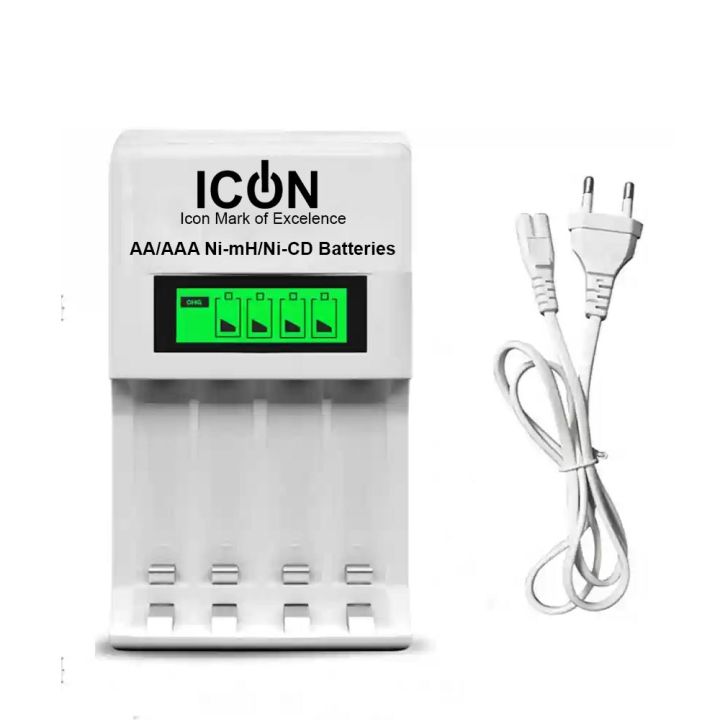ICON Digital LCD Auto Cut Smart Cell Charger AA AAA Multichannel