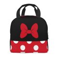 Cartoon Minnie Portable Lunch Boxes Waterproof Animated Polkadots Thermal Cooler Food Insulated Lunch Bag Kids School Children. 