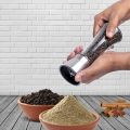 Stainless steel hand black pepper grinder. 