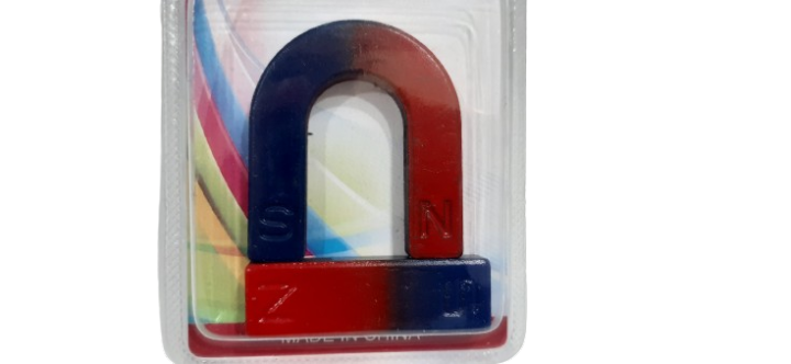 U Shape Magnet and Bar Magnet - 2 inches x 1.6 inches - Red Blue