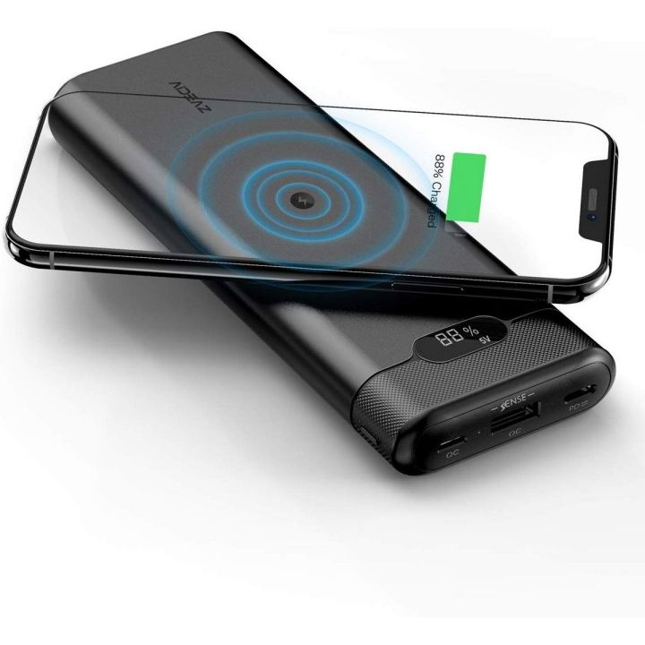 AIDEAZ Heavy Duty Wireless Power Bank 20000mAh with LCD Screen
