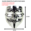 Hacker Mask Ghost Dancer V Character Vendetta Mask joker Horror Mask - Anonymous V Vendetta Mask – Black, White, Gold & Silver – Hacker, Cosplay & Halloween Costume Mask for Adults & Teens. 