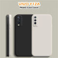 Original For VIVO Y12A Silicone Full Cover Case Classic Solid Color Phone Case Cover. 
