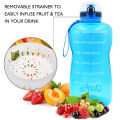 QuiFit 3.8L 128OZ Motivational Gallon Water Bottle with Locking Flip-Flop Lid and Time Marker BPA Free Large Tumbler Leak-Proof Durable Bottles for Fitness Outdoor Enthusiasts. 