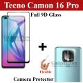 Tecno Camon 16 Pro Glass Protector 5D|10D|11D|21D|9D Glass Full Coverage + Back Rear Camera Protector 9H Gorilla Flexible Protection For Tecno Camon 16 Pro. 