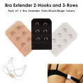 Pack of 3 Women Bra Extenders in 2-Hooks and 3-Rows Adjustable Bra Extension Women Bra Accessories Strap Adapter Converter Underwear in Multicolours. 