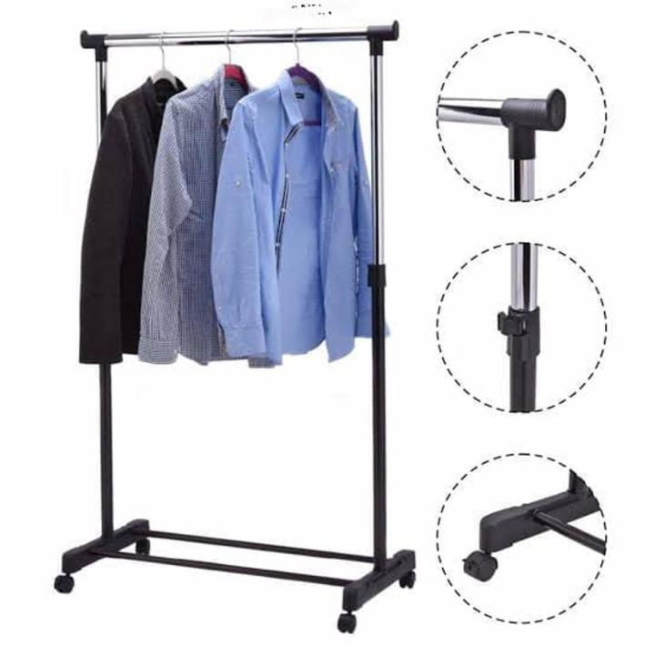 Single Pole Full Folding Cloth Stand with Shoe Rack Daraz