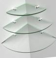 Set of 3 - Glass Corner Shelf  Corner Shelve 8mm Glass 12"x12"inch Bath Decorate With Corner Shelve Rooms Shelve. 