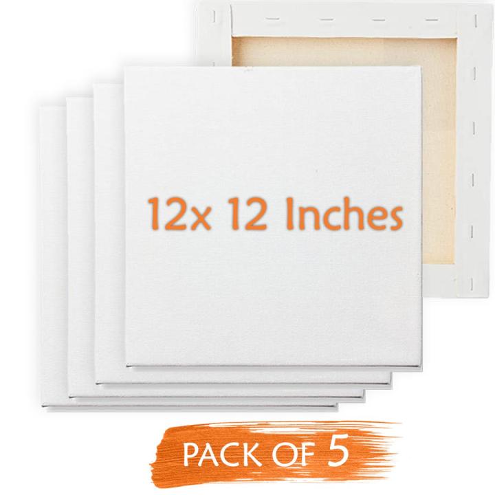 EASE Pack of 5 Canvases, Canvas Size 4 x 4, Best for Painting and Art ...