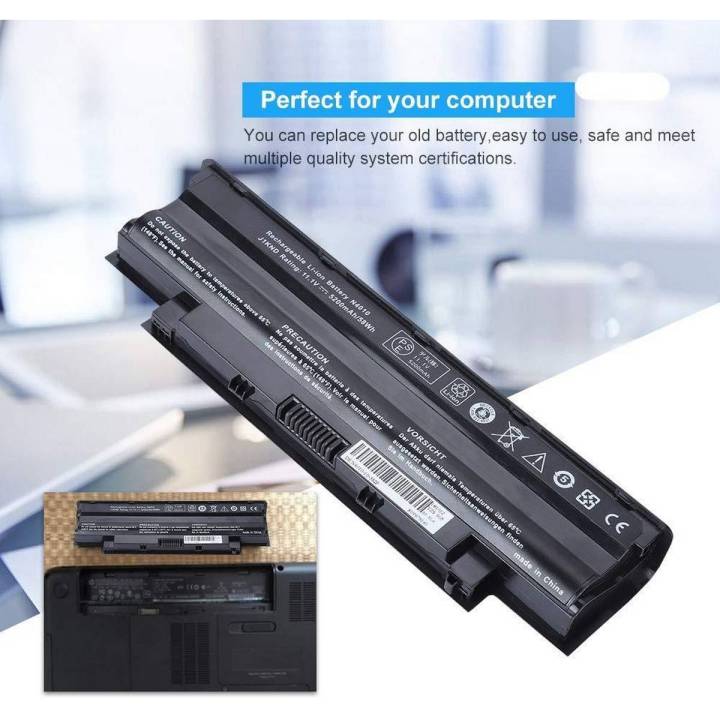 Laptop Battery  6 Cell  For  Inspiron M4040 M411R M5040 M511R Series    Type  J1KND  4T7JN 9T48V -  Black