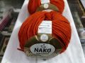 Nako pure wool imported Turkish yarn balls x 4 orange color made in turkey. 