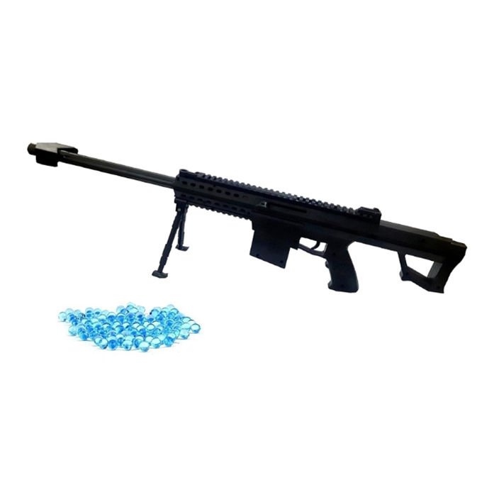 Manual Reload Gel Blaster Sniper Toy Gun – 26-Inch Toy for Boys – Shoots Water-Absorbent Balls – Black