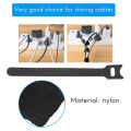 ARMICO 20PCS Fastening Cable Ties Reusable,Newlan Adjustable Cord Straps Premium 6-Inch Adjustable Cord Ties, Microfiber Cloth Cable Management Straps Hook Loop Cord Organizer Wire Ties Reusable-Black. 