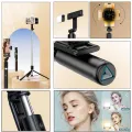 4 in 1 Wireless Selfie Stick & Tripod With Light - 100cm / 170cm With & Without Light - Tripod, Selfie Stick, Selfie Light, Bluetooth Shutter - Foldable & Portable For All Mobile Phones With Detachable Charging Cable - Black & Pink. 