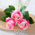 Valentine's Day Artificial rose Lifelike Beautiful Single rose  flower Silk rose for Wedding Valentine's Day gift Home decoration Table setting Hall decoration. 