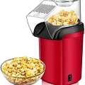 Mini Electric Hot Air Popcorn Maker Making Machine Healthy Oilfree Air Fast Mini Portable Air Popping Household Diy Automatic Small Fast Popper With Measuring Cup and Removable Cover 1200w Home Kitchen Kids Gift. 