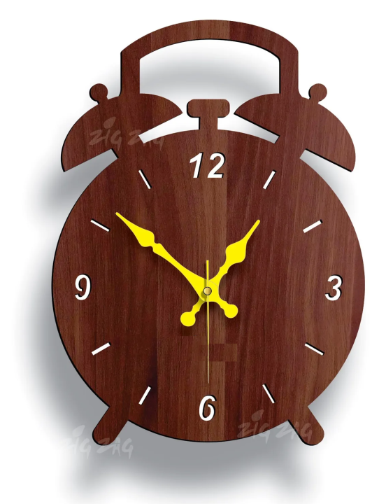 Wall Clock Laser Cut MDF 3D Modern Design Wooden Wall Clock - Alarm Clock Style Modern Wooden Wall Clock For Home Decor Living Room And Offices And For Gifts