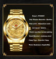 FNGEEN Fashion Men Watch 3D Dragon Gold Watches Top Brand Luxury Waterproof Full Steel Quartz Watches Clock Gifts. 