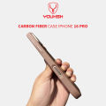 YOUKSH iPhone 16 Pro Carbon Fiber  Case - iPhone 16 Pro Carbon Fiber Magsafe  Charging  Cover - iPhone 16 Pro Matte Hard  Carbon Pouch - iPhone 16 Pro Side Soft Silicon and With Mag Safe Charging Cover.. 