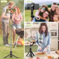 Professional L13 Gimbal Stabilizer  Foldable Selfie Stick Tripod for Steady Photos & Videos L13 Smart Foldable Selfie Stick with Tripod Wireless Remote Control, Anti-Shake, and 360° Rotation. 