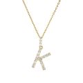 Luxury AAA+ Cubic Zirconia Initial Letter Necklace For Women Gold Color Geometric A-Z Alphabet Pendant Necklace Wedding Jewelry. 
