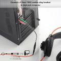 MillSO Headphone Splitter for Computer CTIA 3.5mm TRRS Female to Dual TRS Male Mic Audio Jack Y Adapter Headset Splitter Cable for PC Laptop to Gaming Headset - 8inch/20cm. 