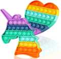 Pack Of 2 Popits Unicorn and Heart Shaped Soft Silicon Material Popits For Kids. 