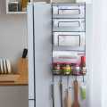 Fridge Hanging Storage Rack Shelf Multi-Layer Refrigerator Side Storage Spice Rack Jar Bottle Holder Over Door Wall Storage Organizer for Kitchen Bathroom. 